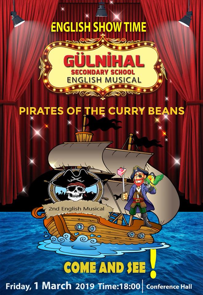 İngilizce Müzikalimiz ''Pirates Of The Curry Beans'' sergilendi.
